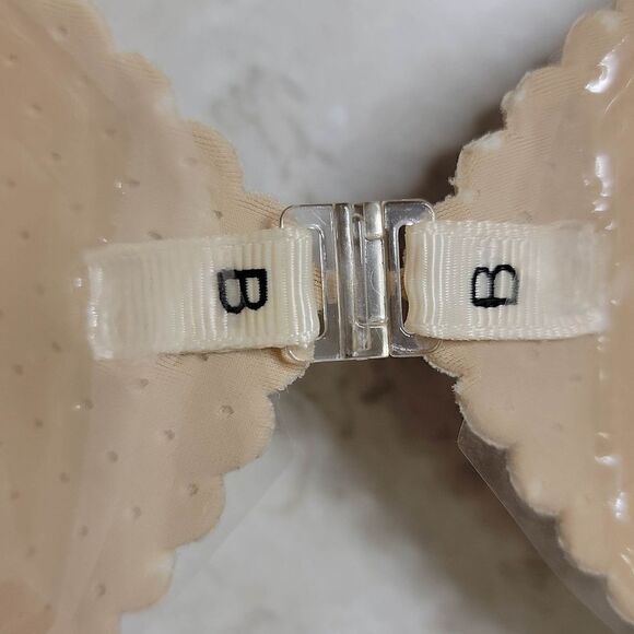 Self Adhesive Bra B Cup Backless Seashell Scallop Nude - Picture 3 of 9